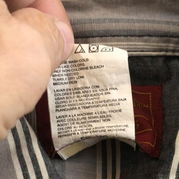 Vintage Rustler Mens Shirt Large Striped Western Casual Short Sleeve Button Up - Picture 6 of 9